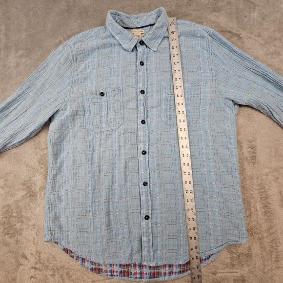 Carbon2Cobalt Shirt Men's Large Sea Change Chambray Button Gauzy Beach Summer - Picture 7 of 11